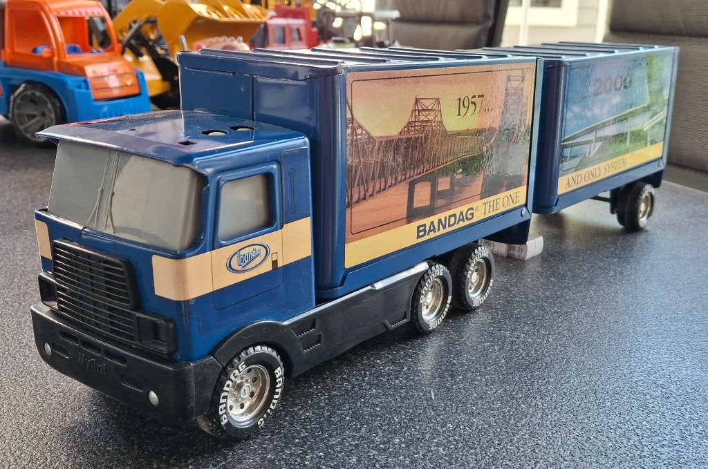 Bandag vrachtwagen met aanhanger, Verzamelen, Speelgoed, Ophalen of Verzenden, Gebruikt