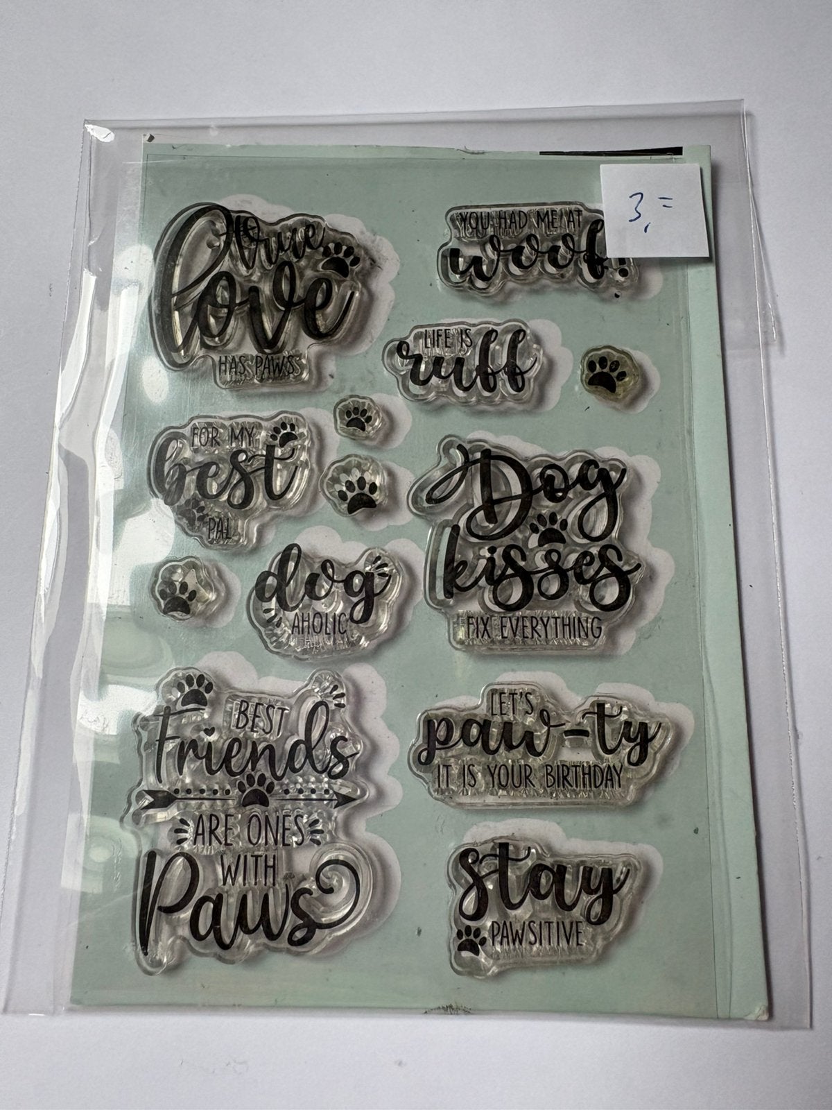Studio light Craftlab stempel set honden teksten, Hobby en Vrije tijd, Ophalen of Verzenden, Zo goed als nieuw, Clearstamp