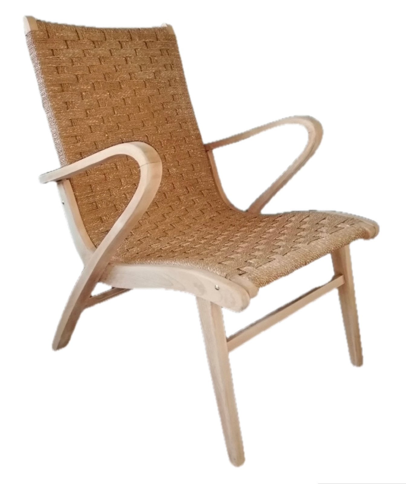 Vintage seagrass stoel Bas van Pelt 1958 voor V&D, Ophalen, Gebruikt, Bruin, Eén