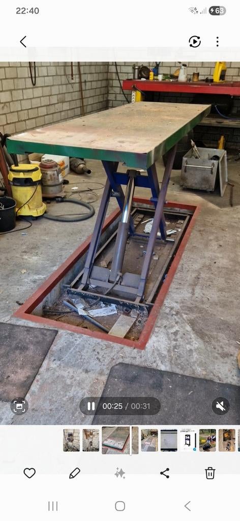 Motorlift hydraulische heftafel professionele uitvoering, Ophalen