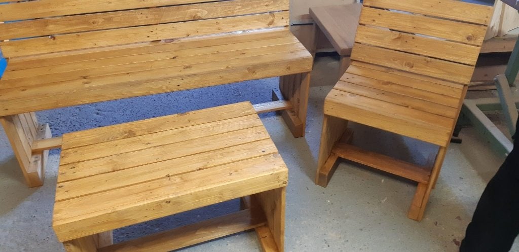 Tuinset voorzien van bank, 2 stoelen en tafel, Ophalen, 3 zitplaatsen, Bank, Nieuw