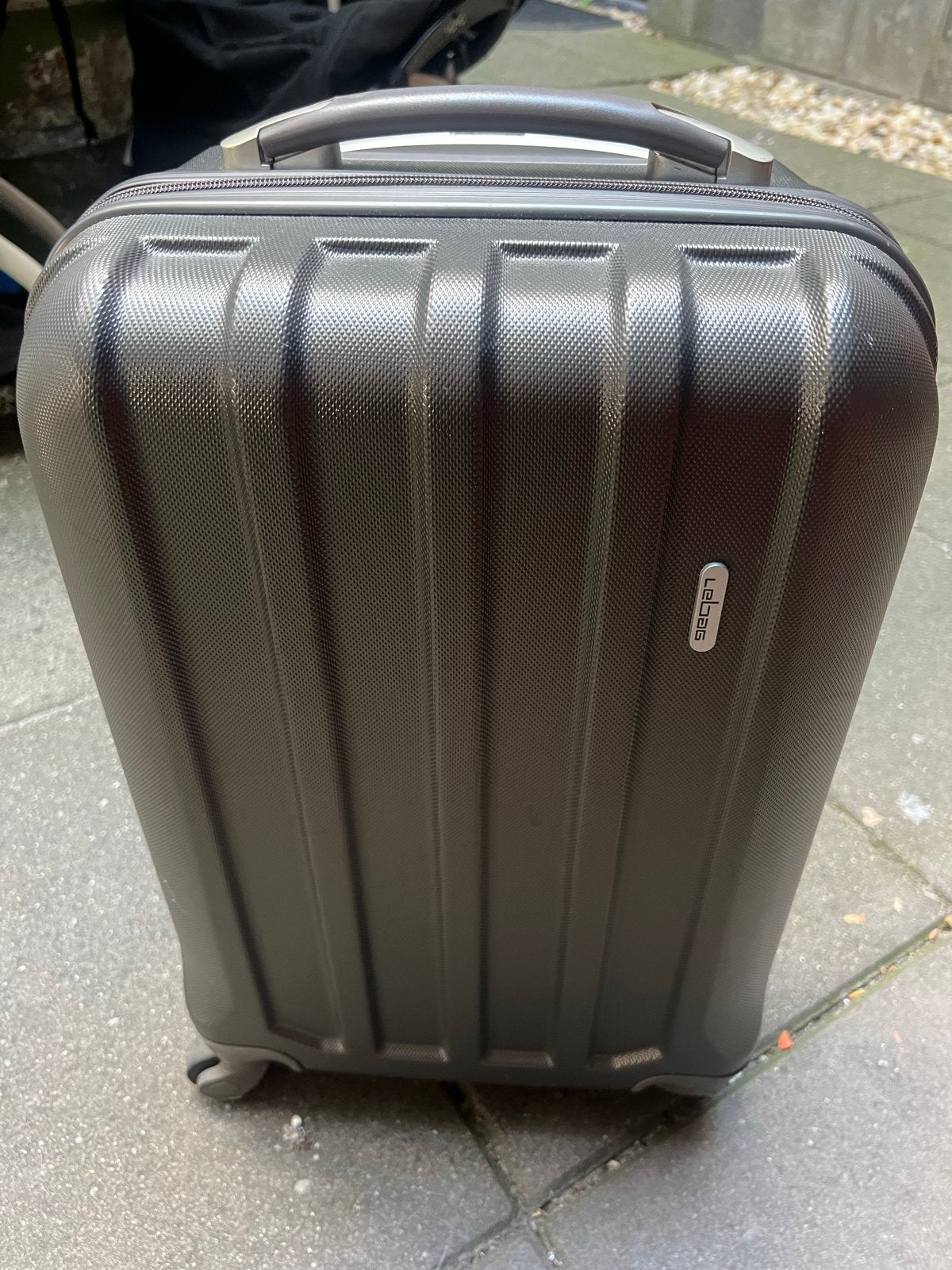 Zwarte LeBag Handbagage Koffer met Wieltjes, Gebruikt, 50 tot 60 cm, Hard kunststof, Ophalen of Verzenden