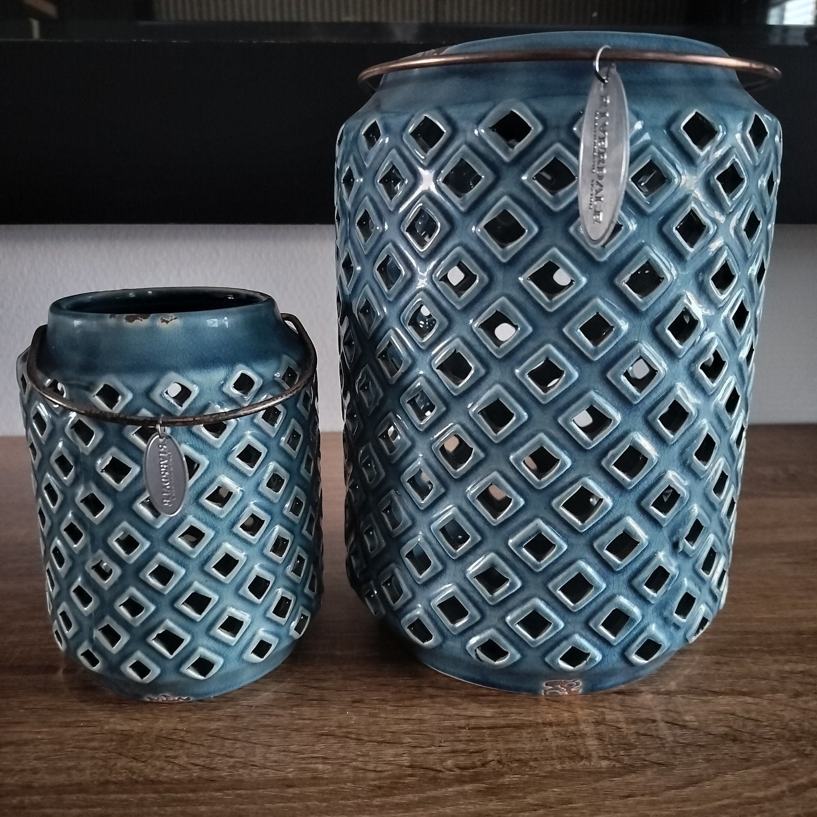 Riverdale Windlichten - Zo goed als nieuw - Blauw.   €20, Ophalen of Verzenden, Zo goed als nieuw
