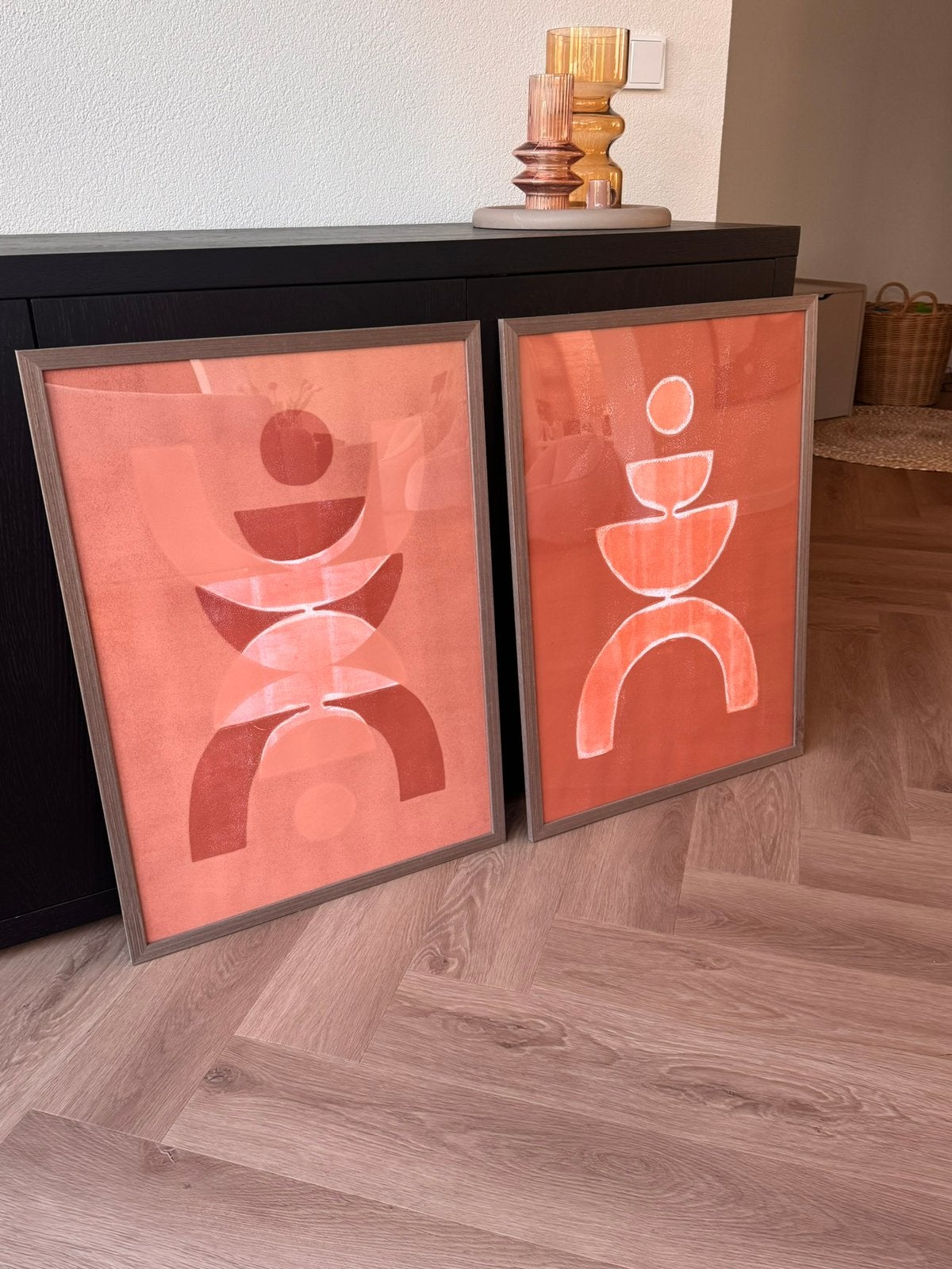 Enkel art studio duo incl. lijsten, Ophalen, Zo goed als nieuw, Minder dan 50 cm, Schilderij