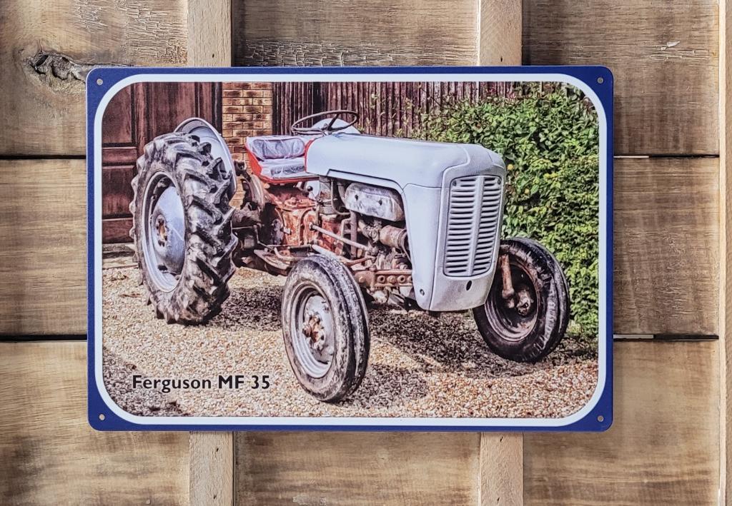 Ferguson MF35 tractor grijs reclamebord van metaal wandbord, Reclamebord, Info@deconoord.nl, Nieuw, Ophalen of Verzenden