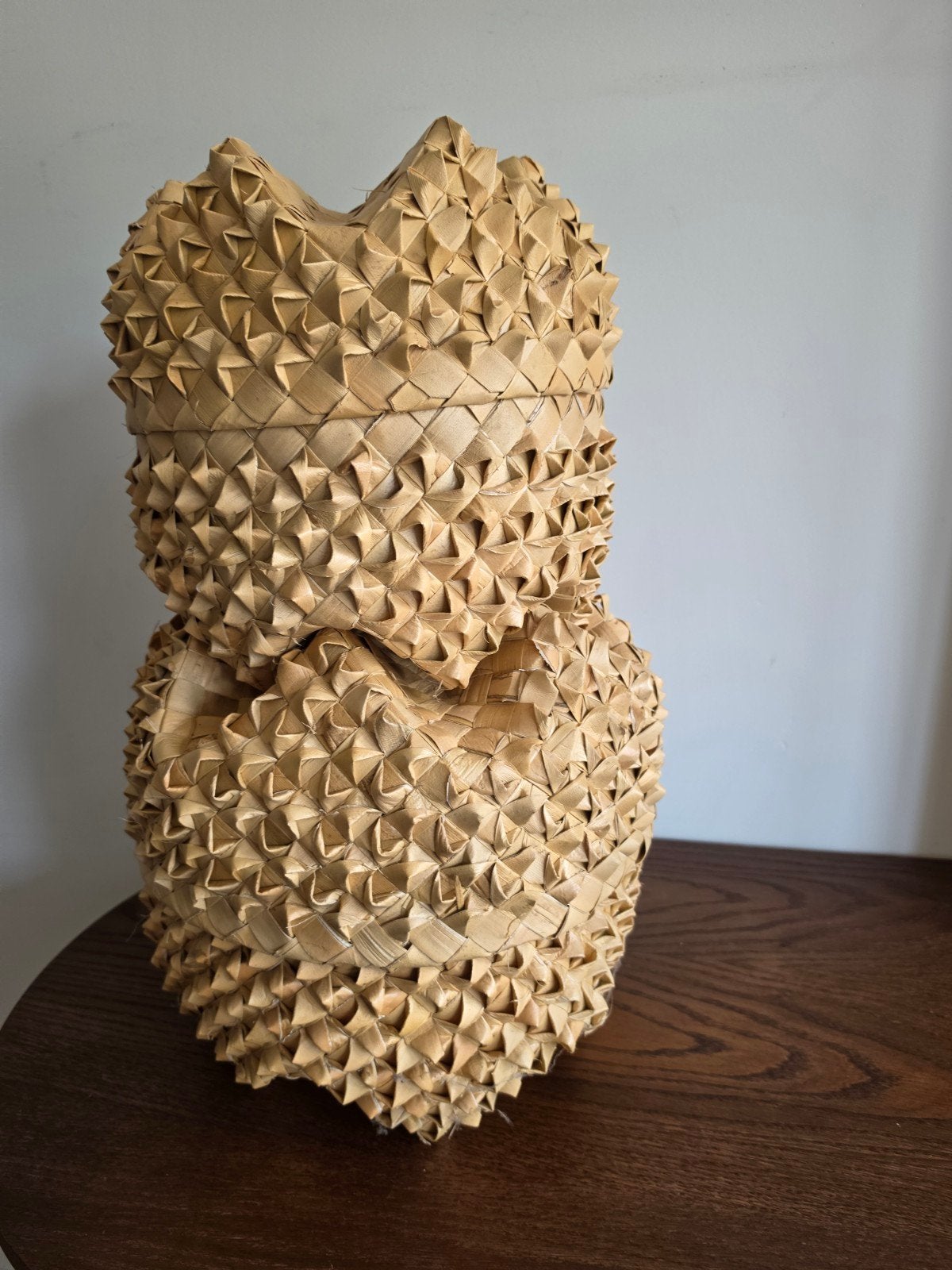 Handmade Hawaii manden lauhala ananas, Mand, Rond, Ophalen of Verzenden, Zo goed als nieuw