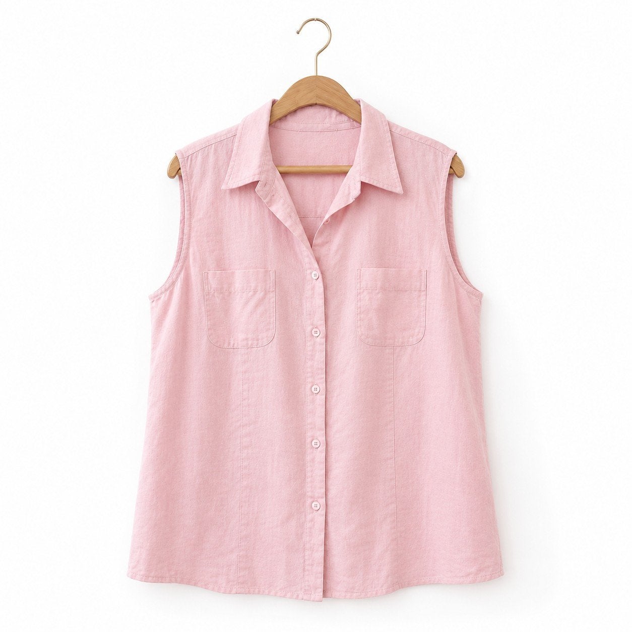 Vunnic Dames Roze Mouwloze Linnen Blouse Klassiek Maat 44, Maat 42/44 (L), Ophalen of Verzenden, Zo goed als nieuw, Vunnic