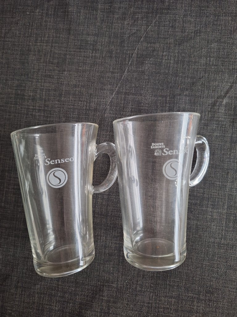 SENSEO DOUWE EGBERTS glazen 11 cm hoog, 2 stuks, Ophalen of Verzenden, Zo goed als nieuw, Overige typen