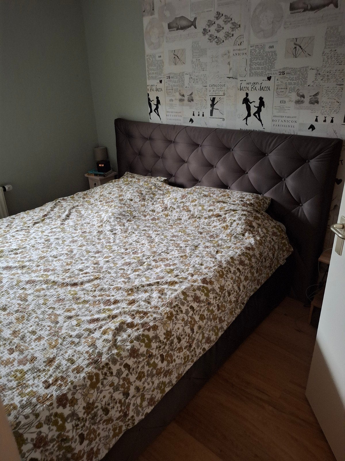 Boxspring met Emma matras en topper - 180x210 cm, Ophalen, Gebruikt, 210 cm, Tweepersoons