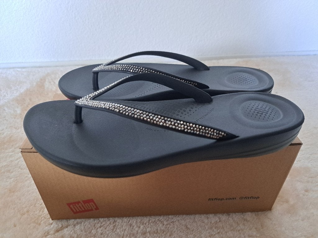 Fitflop Iqpillow Sparkle Slippers mt 37 *NIEUW*, Kleding | Dames, Schoenen, Slippers, Zwart, Nieuw, Ophalen of Verzenden