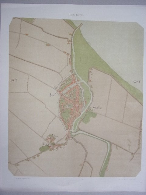 Den Briel Plattegrond van de stad door Jacob van Deventer, 34 cm, 40 cm, Cartografie, Ophalen of Verzenden