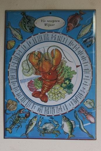 Vintage Vis Recepten Wijzer - metaal, Ophalen of Verzenden