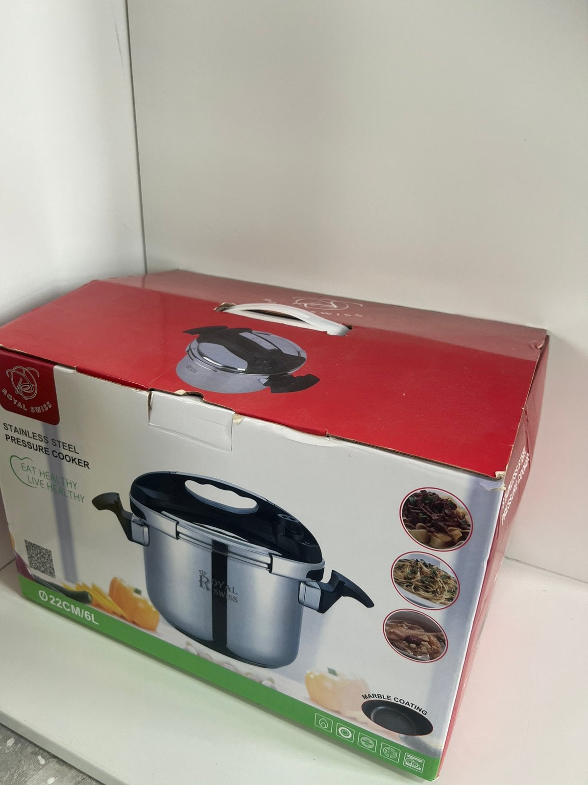 Royal Swiss  – Snelkookpan 6  Liter… Nieuw met doos, Ophalen of Verzenden, Nieuw, Rvs, Kookpan of Snelkookpan