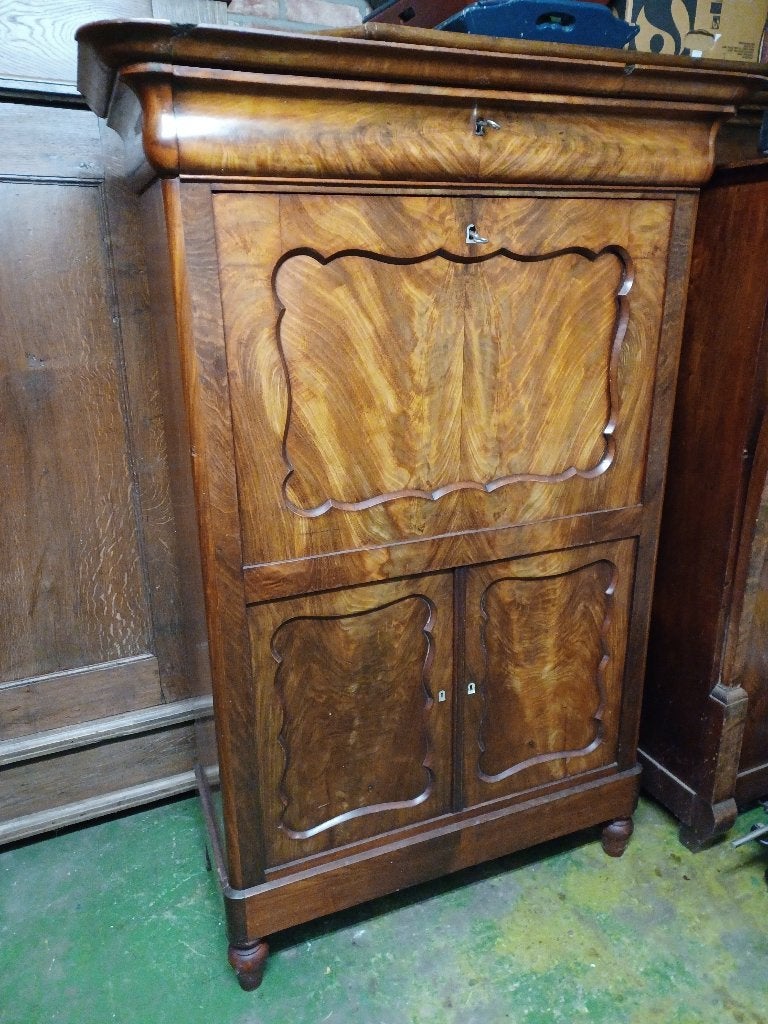 Antieke Biedermeier Mahonie Secretaire, Antiek en Kunst, Ophalen