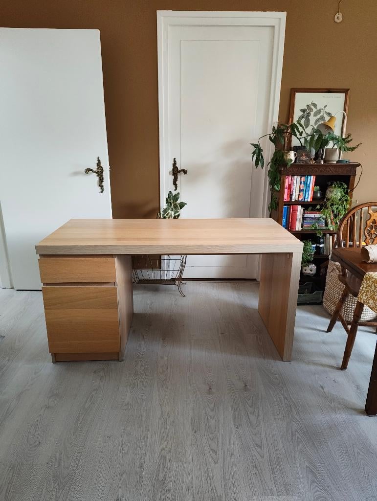 Ikea Malm bureau lichtbruin, Ophalen, 160 cm, Gebruikt, 65 cm