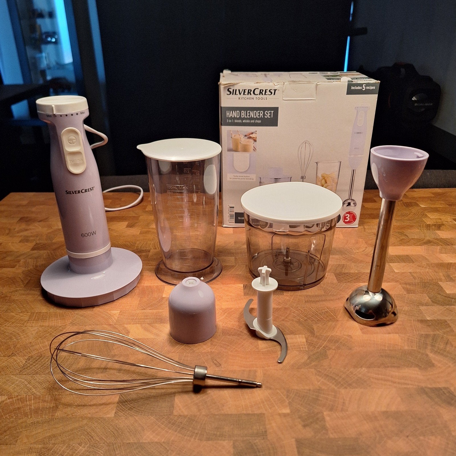 Te koop Silvercrest hand blender set, 3 snelheden of meer, Ophalen of Verzenden, Zo goed als nieuw, Vaatwasserbestendig