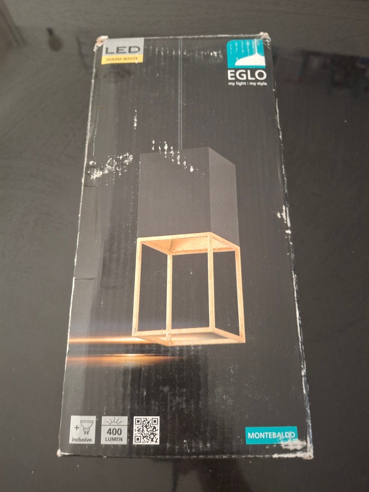 Eglo Montebaldo LED Hanglamp Zwart/Goud - Nieuw in doos, Modern, Industrieel, Nieuw, Ophalen of Verzenden, Metaal
