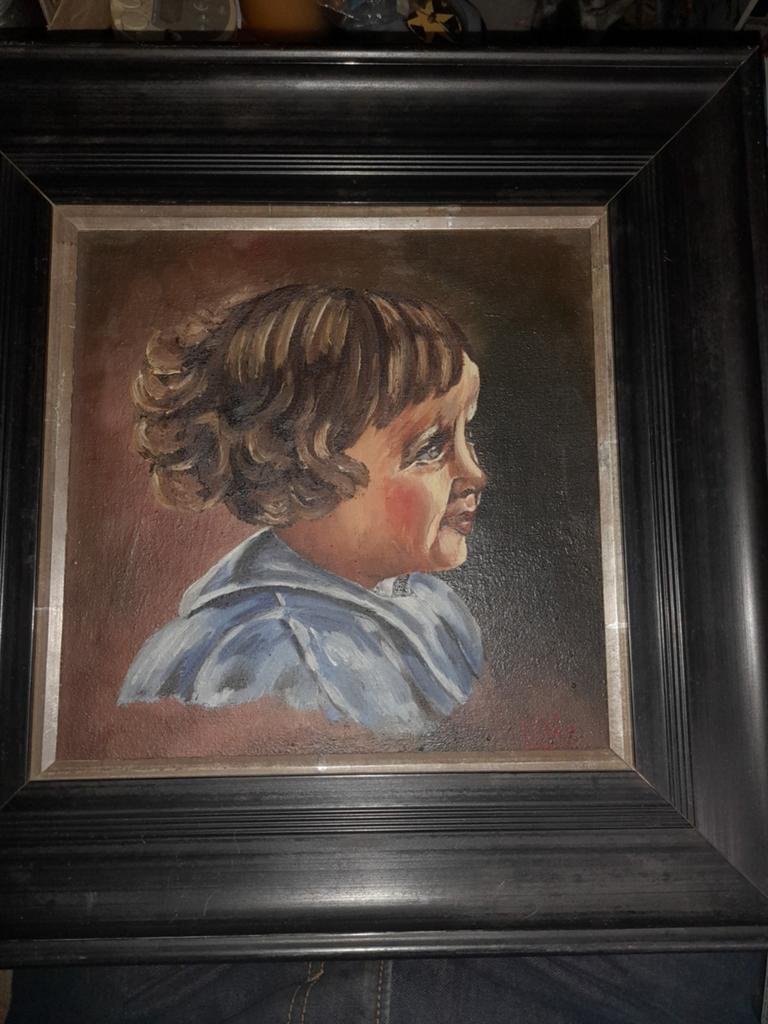 Schilderij kind, Ophalen of Verzenden