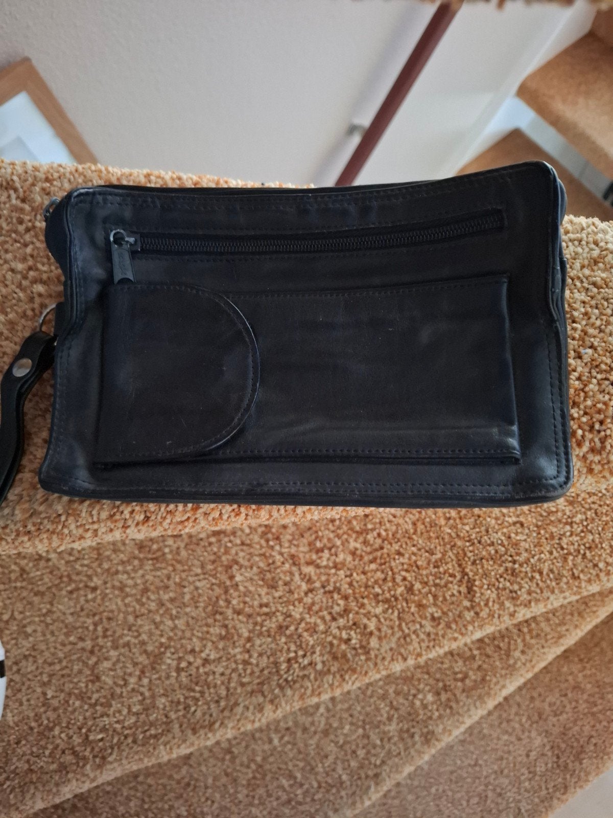 Zwarte leren heren clutch / polstasje, Gebruikt, Zwart, Minder dan 35 cm, Minder dan 20 cm