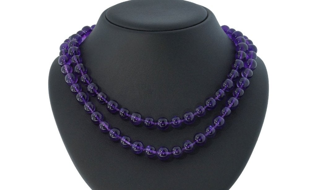 Amethist diamant edelsteen ketting 18k slot goud fraai dames, Voordeelsieraden, Ophalen of Verzenden, Zo goed als nieuw, Met edelsteen
