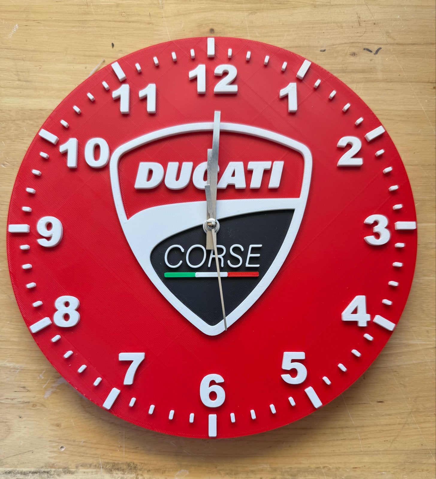 Ducati wandklok - 2 modellen: met of zonder glas, Wandklok, Analoog, Nieuw, Ophalen of Verzenden