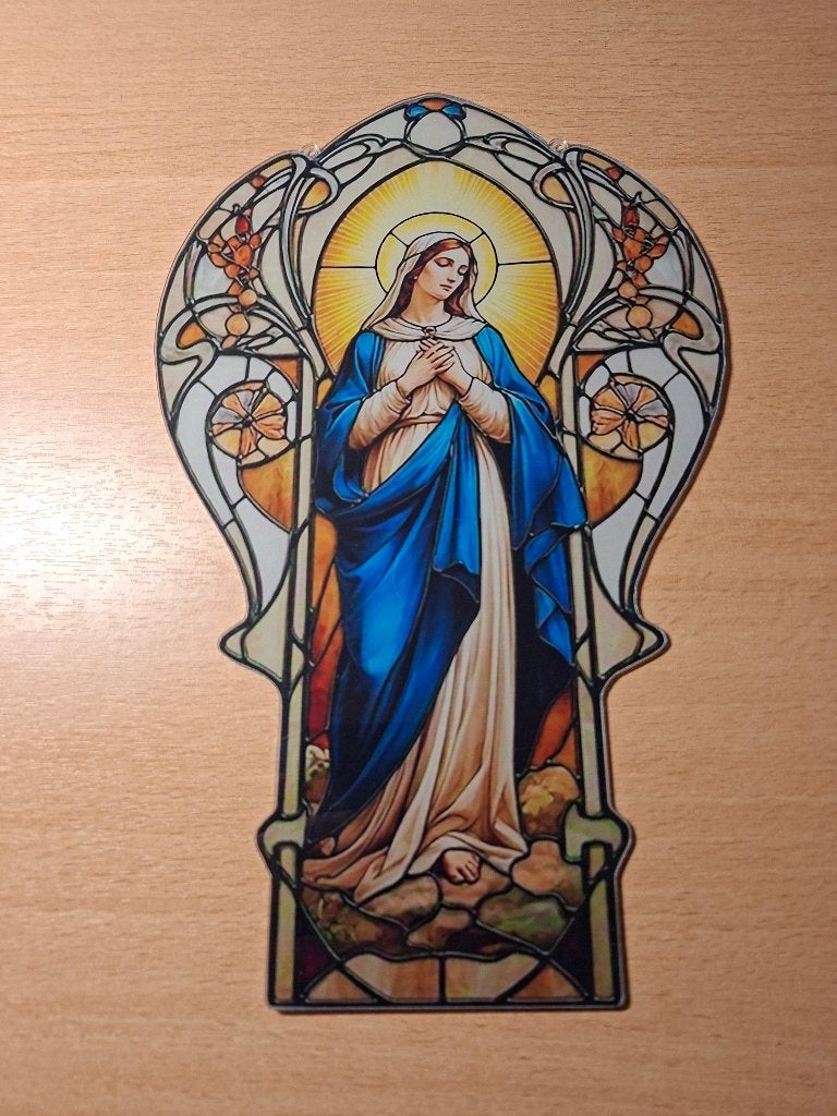 Moeder Maria als raamdecoratie., Verzamelen, Religie, Verzenden, Nieuw, Overige typen, Christendom | Katholiek