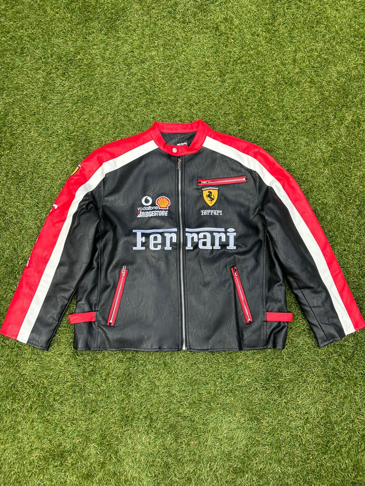 Nieuwe PU Lederen Ferrari Racing Jas Maat M, Ophalen of Verzenden, Nieuw, Maat 48/50 (M), Zwart