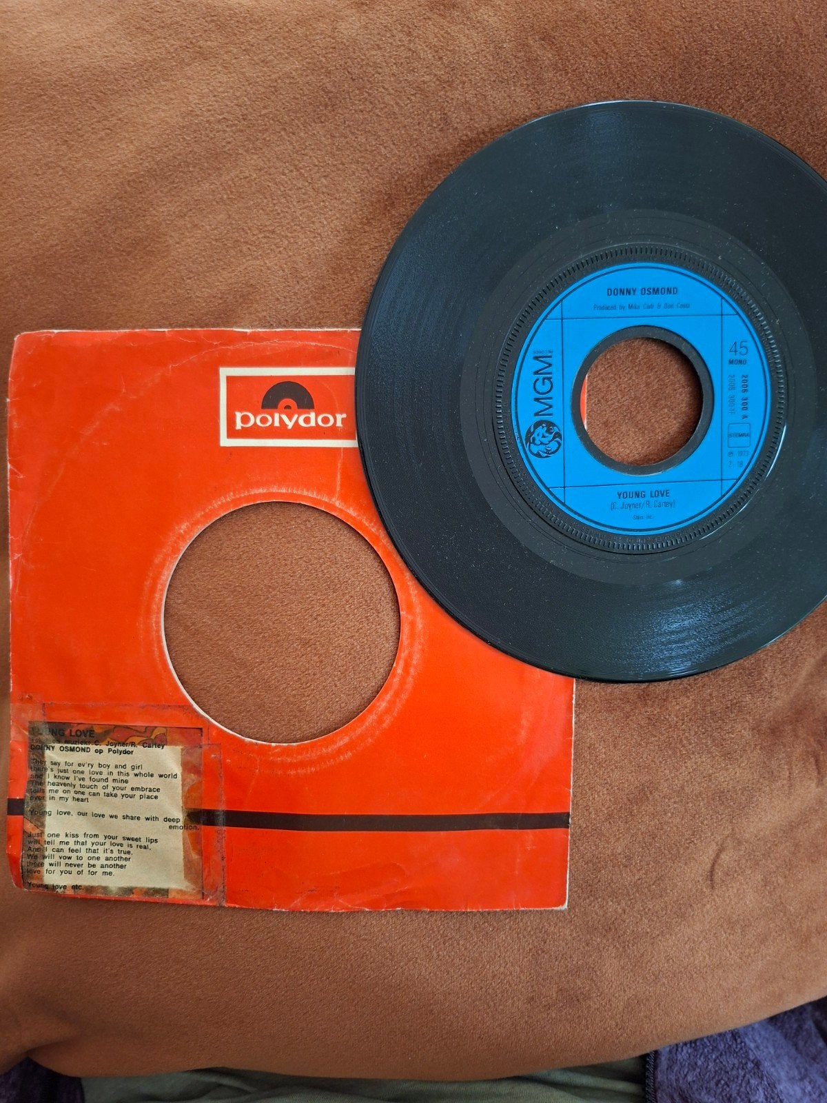 Donny Osmond - Young Love (7 inch vinyl single), Ophalen, Gebruikt, Originele persing, 7 inch