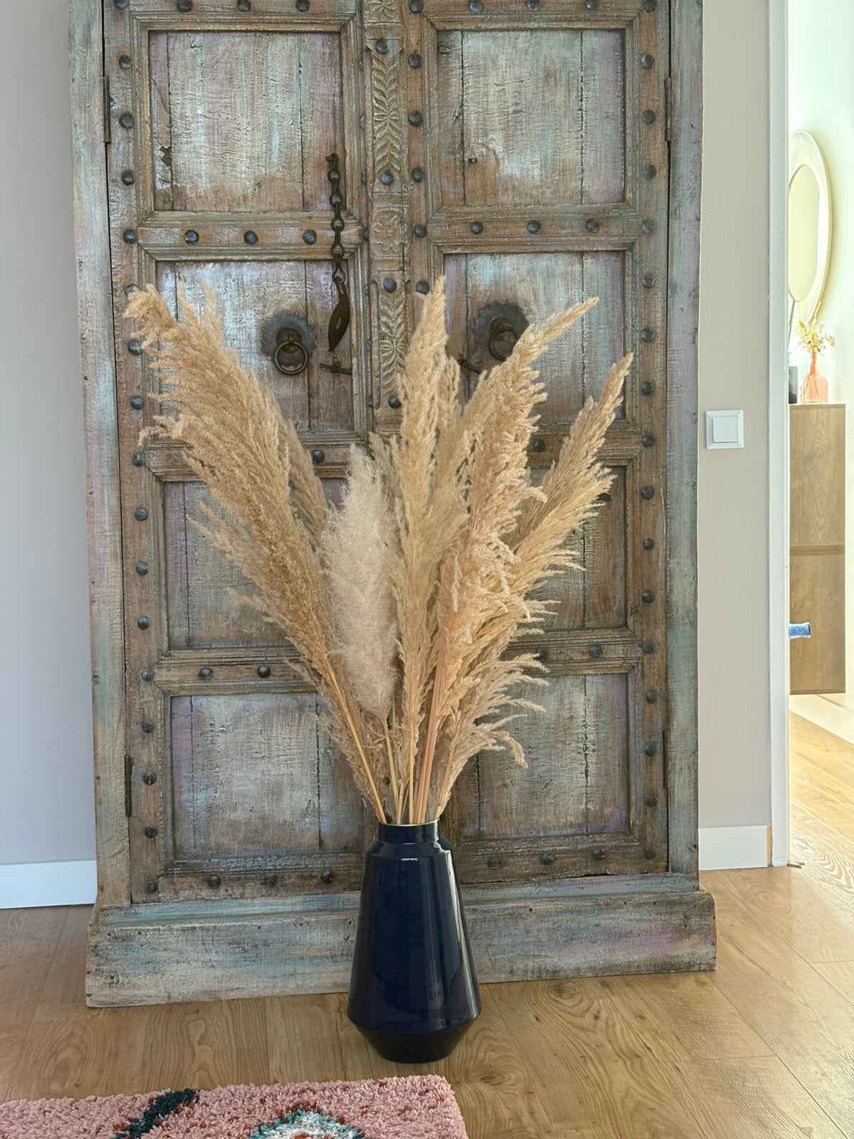 Vaas blauw pip studio pampas gras, Ophalen of Verzenden, Zo goed als nieuw