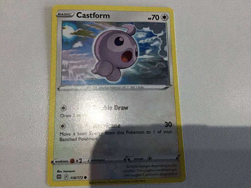 Pokémon Kaart: Castform 116/172 (Basic, HP70), Hobby en Vrije tijd, Verzamelkaartspellen | Pokémon, Gebruikt, Losse kaart, Ophalen of Verzenden