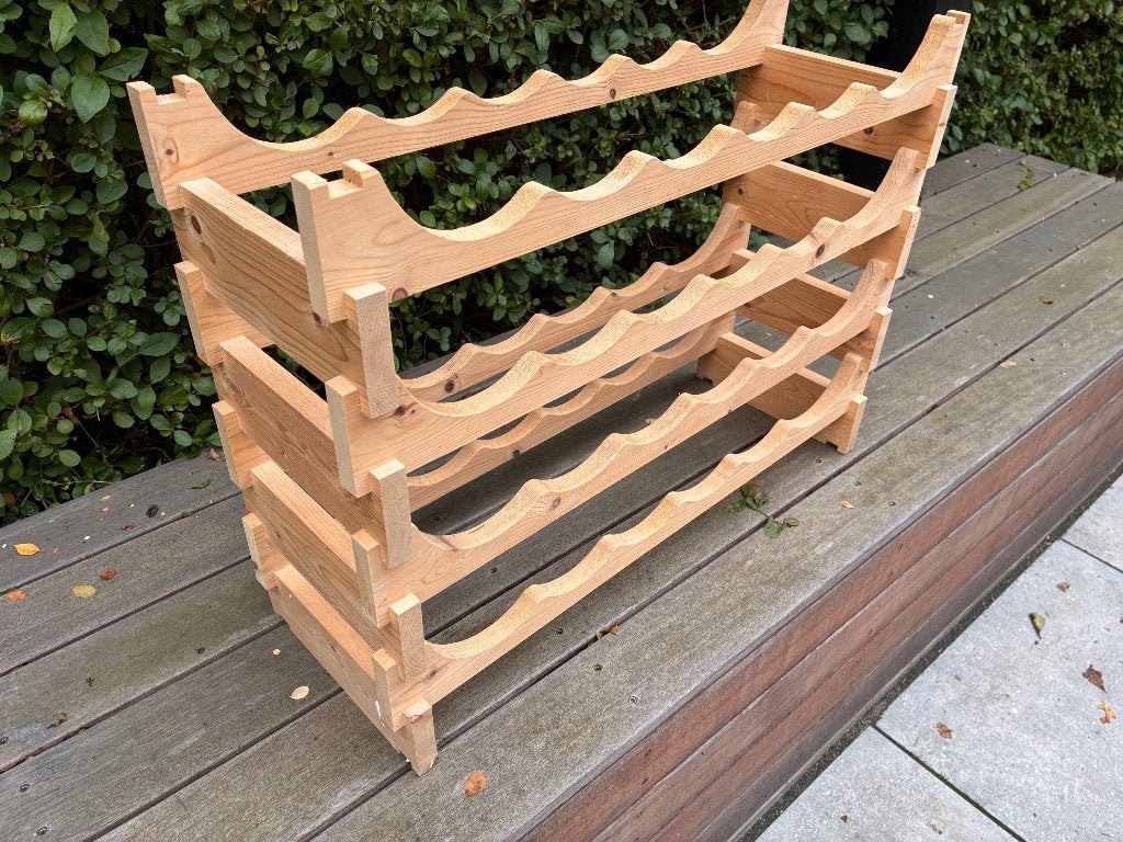Wijnrek hout, Huis en Inrichting, Ophalen, 15 tot 25 flessen, Zo goed als nieuw, Minder dan 50 cm