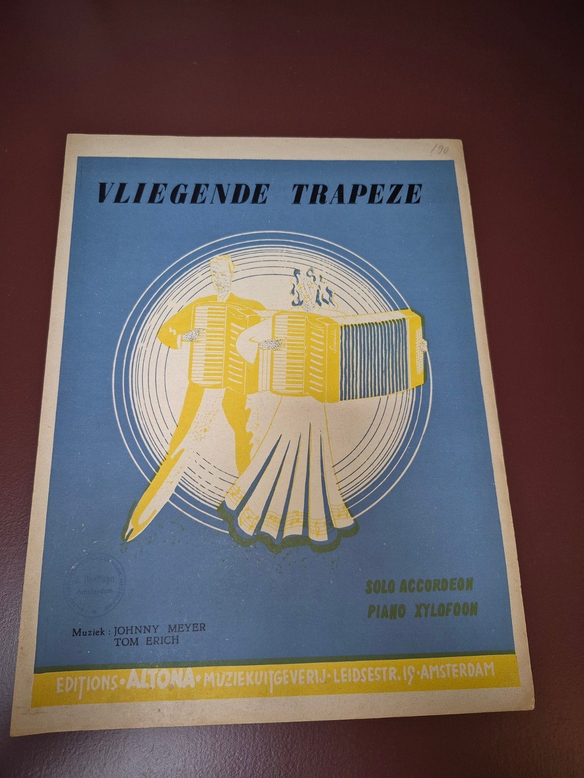 Vliegende Trapeze - Accordeon, Piano, Xylofoon bladmuzie, Gebruikt, Verzenden, Overige genres, Artiest of Componist