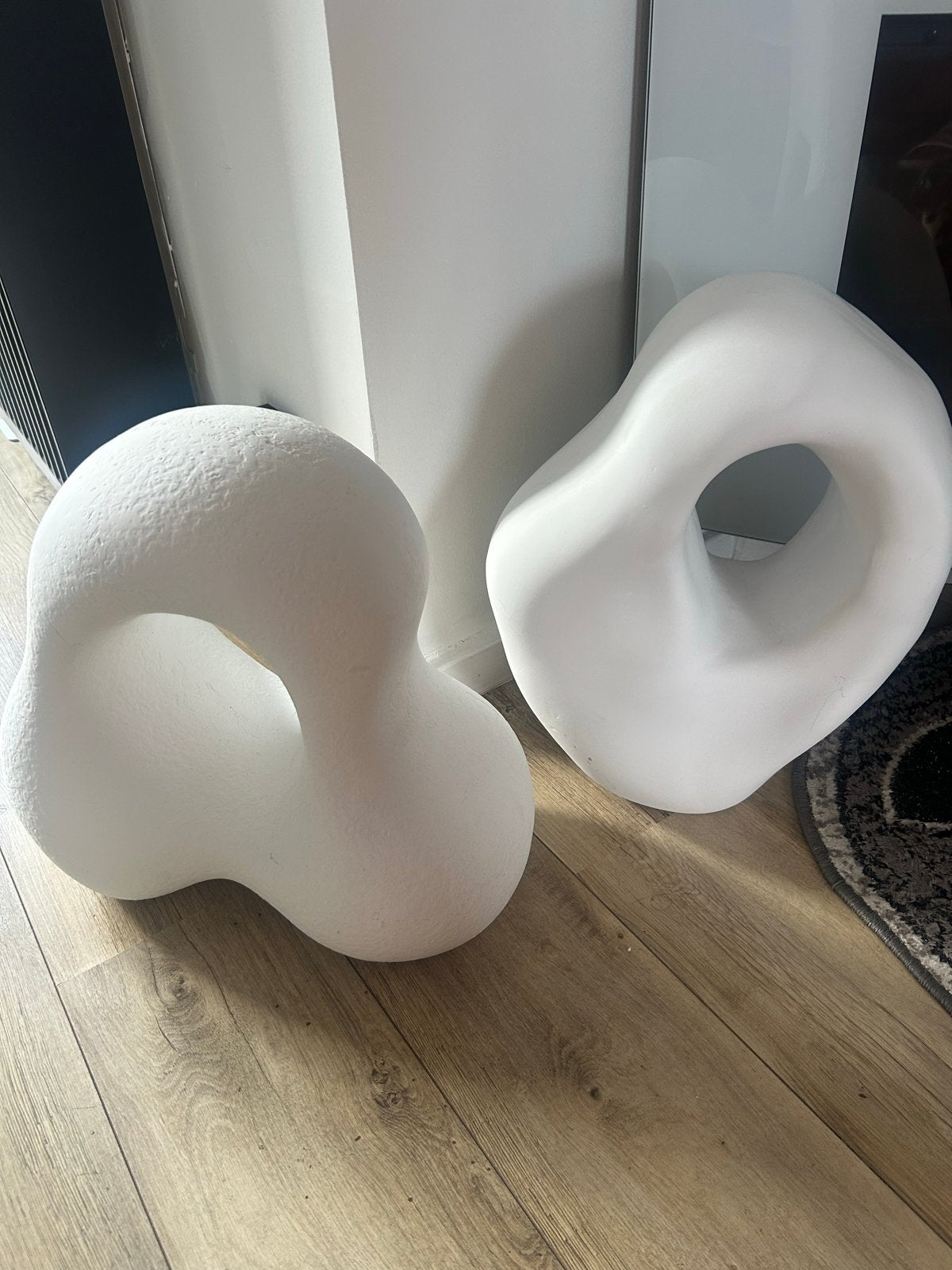 Set van 2 grote Japandi stijl ornamenten steen !, Overige materialen, Ophalen of Verzenden, Zo goed als nieuw, Wit