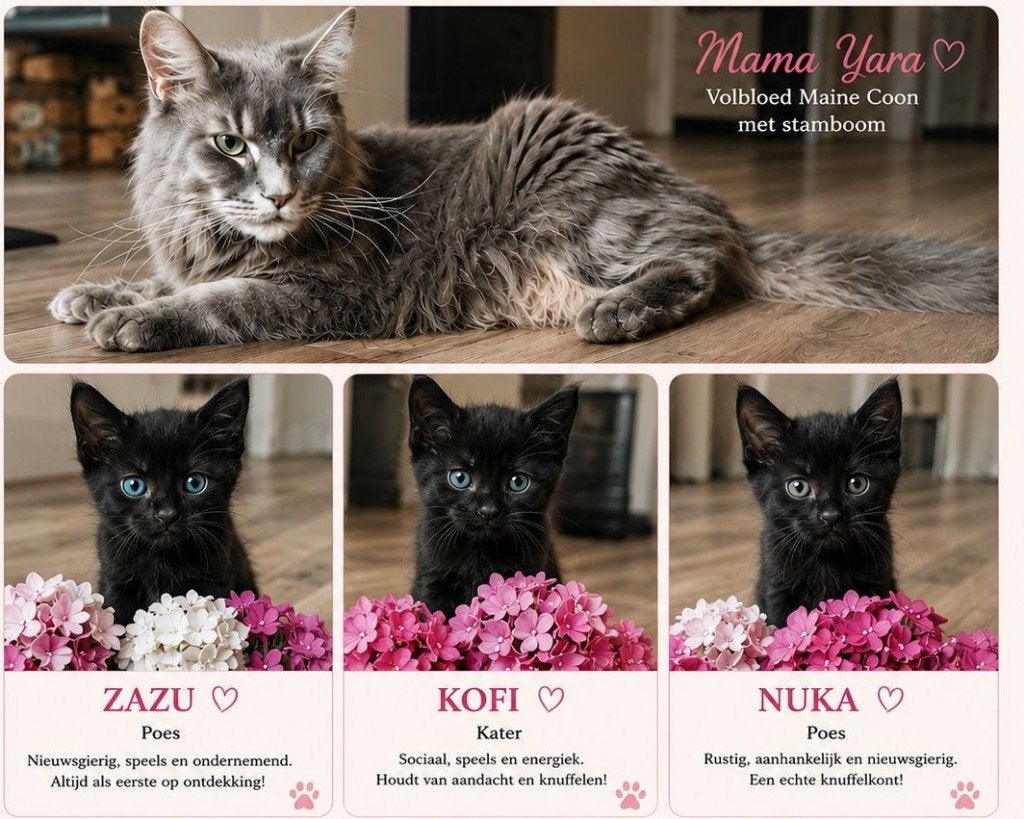 3 prachtige zwarte kittens zoeken een liefdevol thuis, Dieren en Toebehoren, Katten en Kittens | Raskatten | Langhaar, Meerdere dieren