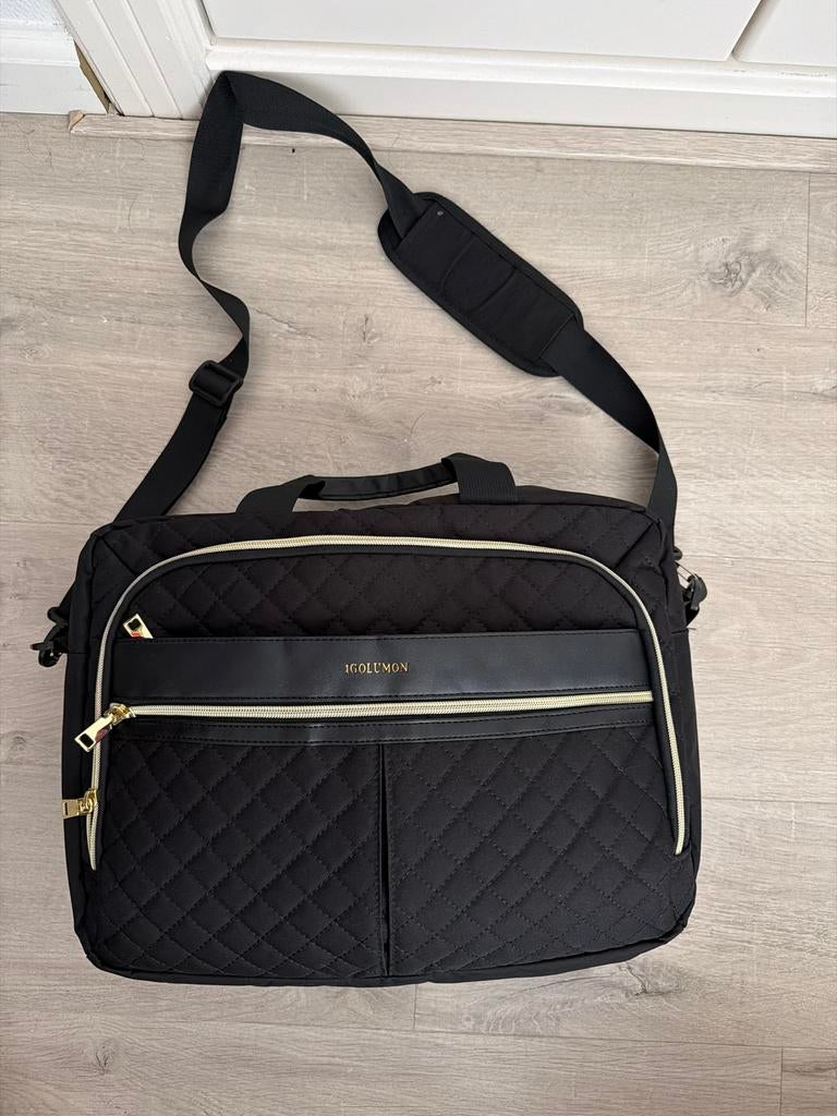 IGOLUMON Laptoptas Zwart - Stijlvol & Praktisch, Computers en Software, Laptoptassen, Gebruikt, Schoudertas, 15 inch, Ophalen of Verzenden