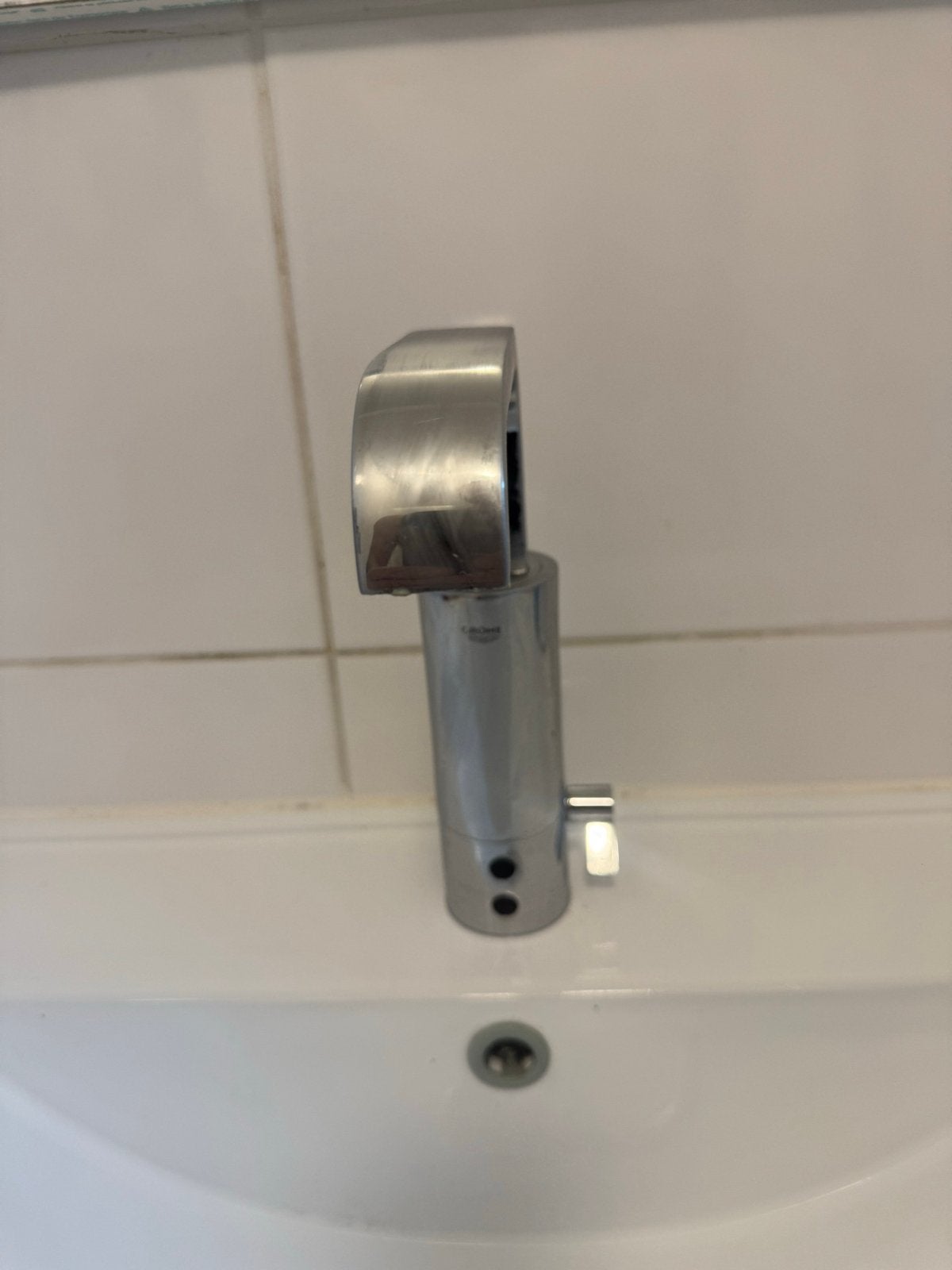 Grohe wastafelkraan met sensor - Zo goed als nieuw, Ophalen of Verzenden, Zo goed als nieuw, Chroom, Kraan
