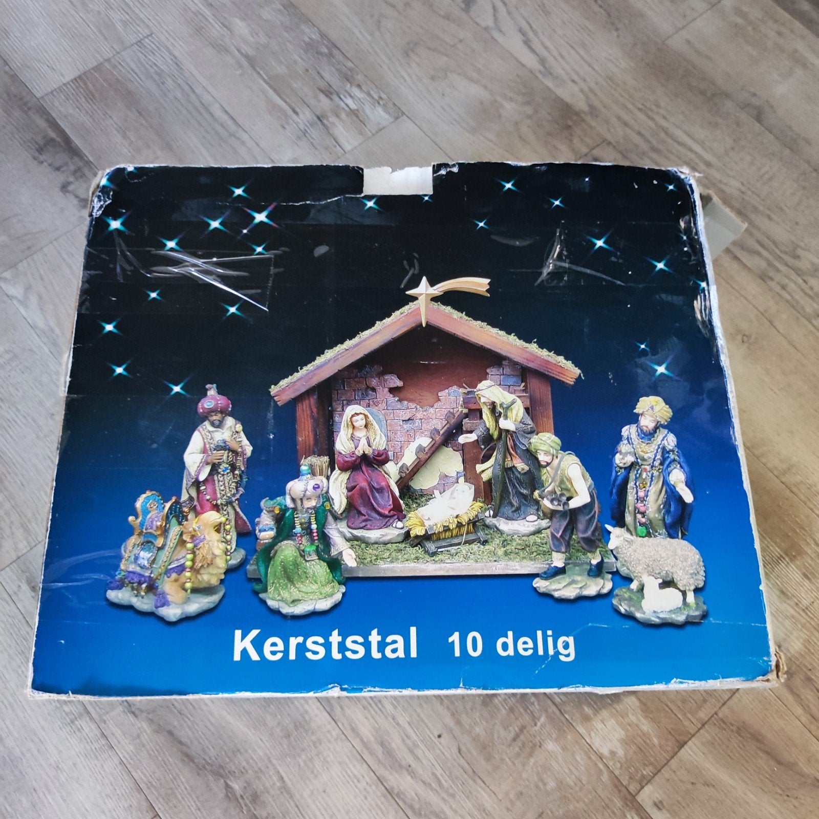 Mooie, grote  houten KERSTSTAL, Ophalen
