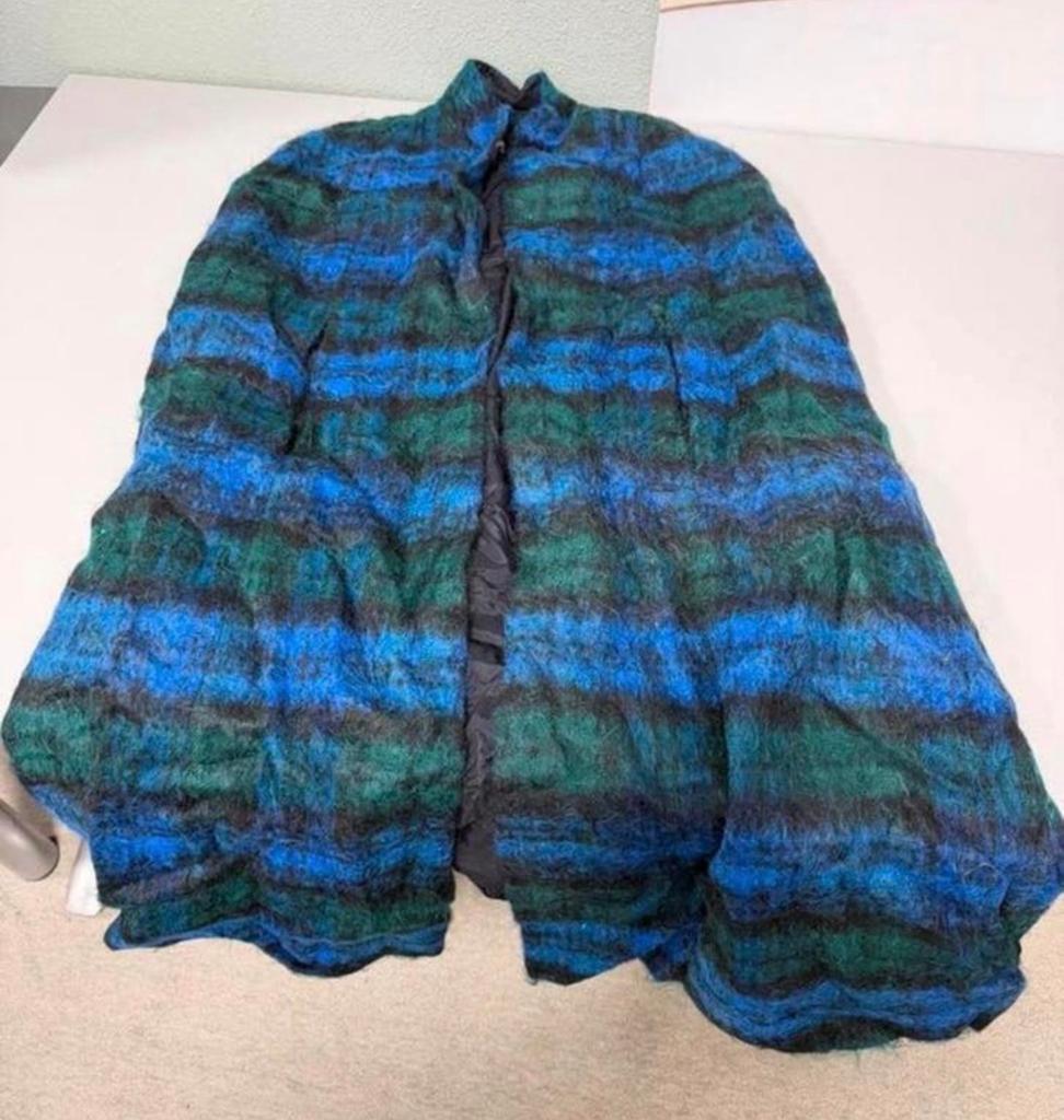 Zeldzaam Donegal Design Cape Poncho Mohair & Wol Blauw/Groen, Kleding | Dames, Ophalen of Verzenden, Zo goed als nieuw, H, H