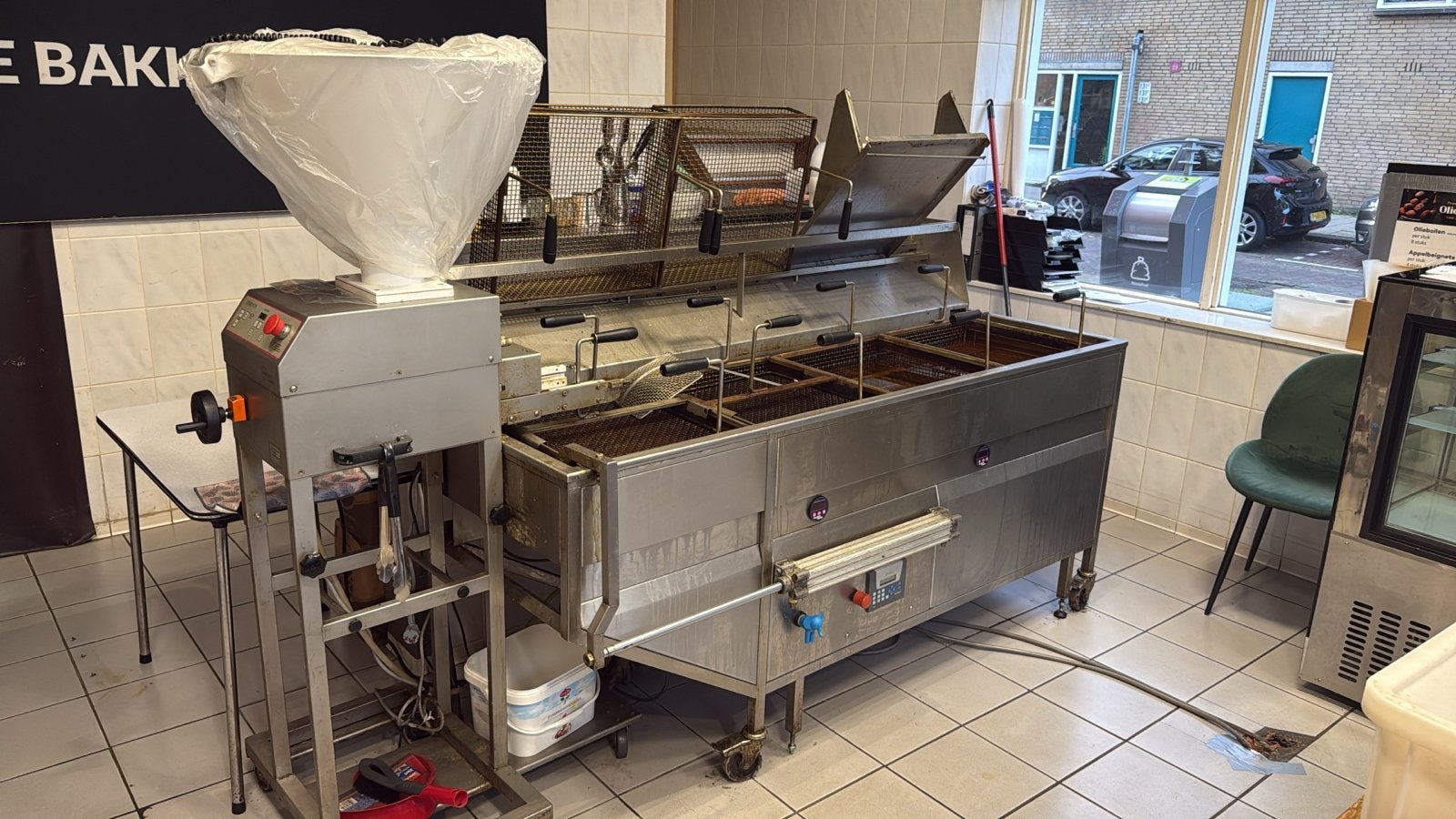 Professionele Oliebollen Frituurlijn - Compleet Systeem, Zakelijke goederen, Ophalen of Verzenden, Gebruikt, Bakkerij en Slagerij