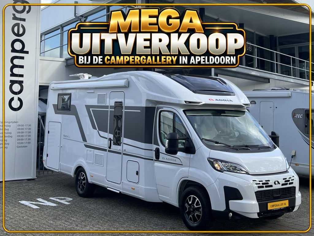 Adria Matrix 670SL ENKELE BEDDEN+HEFBED ZONNEPANEEL 4.805KM!, Caravans en Kamperen, Fiat, 7 tot 8 meter, Bedrijf, Adria