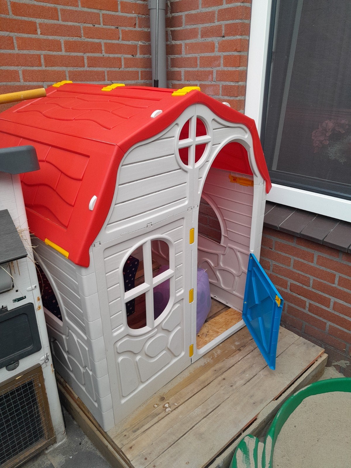 Kunstof vouwbaar speelhuis, Kinderen en Baby's, Speelgoed | Buiten | Speelhuisjes, Ophalen, Hout