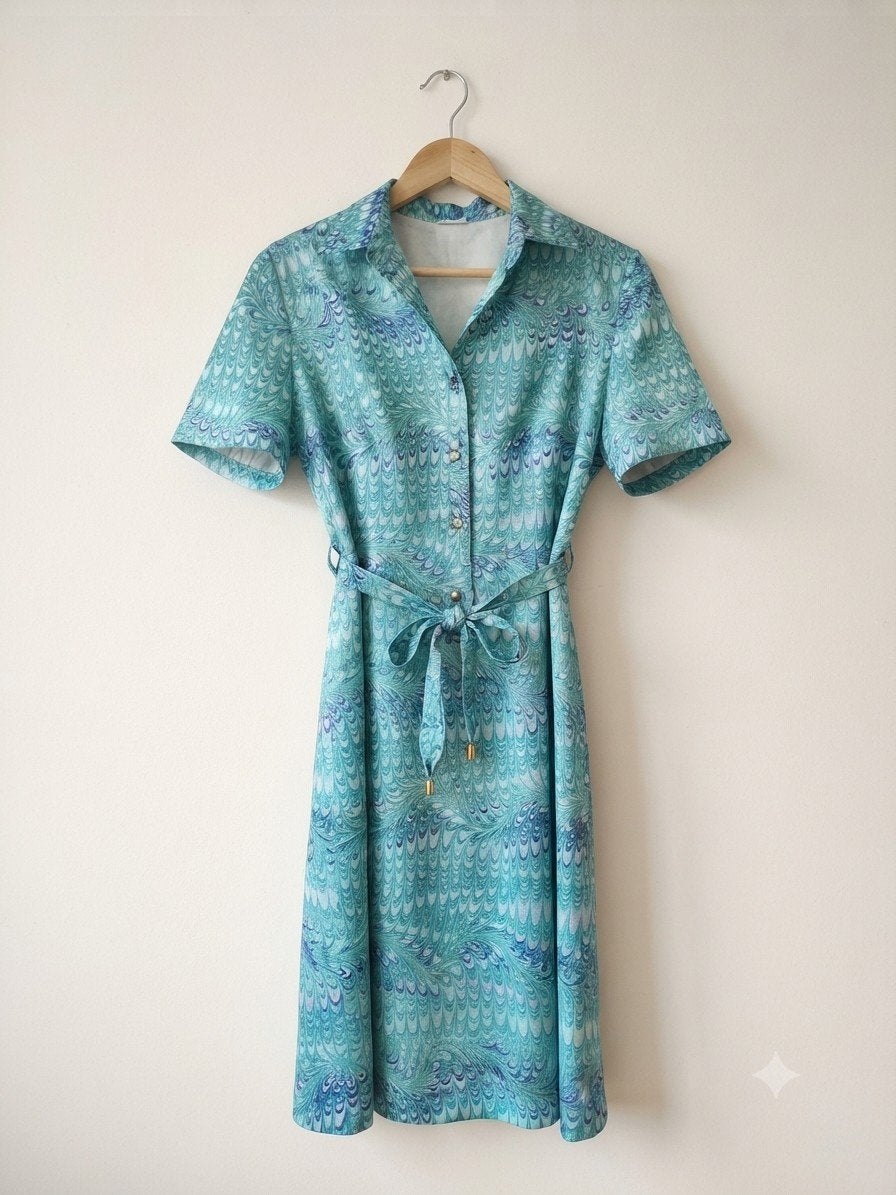 Vintage Jaren 70 Maxi-jurk met Kleurrijke Print, Kleding | Dames, Maat 42/44 (L), Nieuw, Ophalen of Verzenden, Vintage