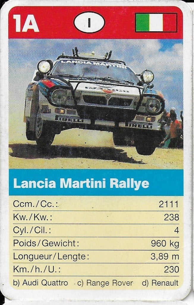 R94 autokaartje 1a lancia martini rallye, Ophalen of Verzenden, Zo goed als nieuw, Auto's