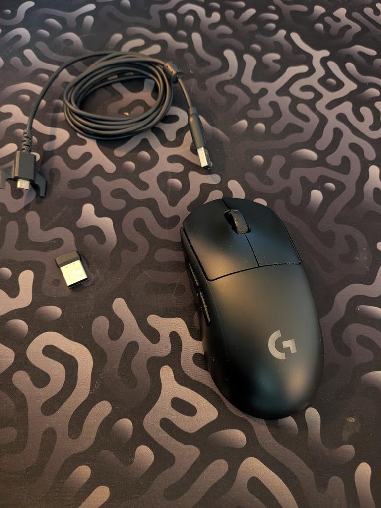 Logitech G Pro Gaming Muis Draadloos Zwart, Computers en Software, Muizen, Gebruikt, Muis, Rechtshandig, Draadloos, Gaming muis