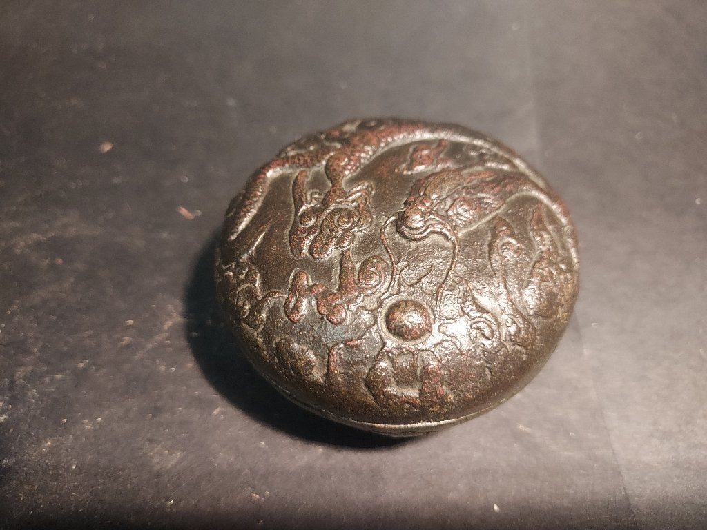 Antique Japanese bronze Pill Box, Ophalen of Verzenden, Brons