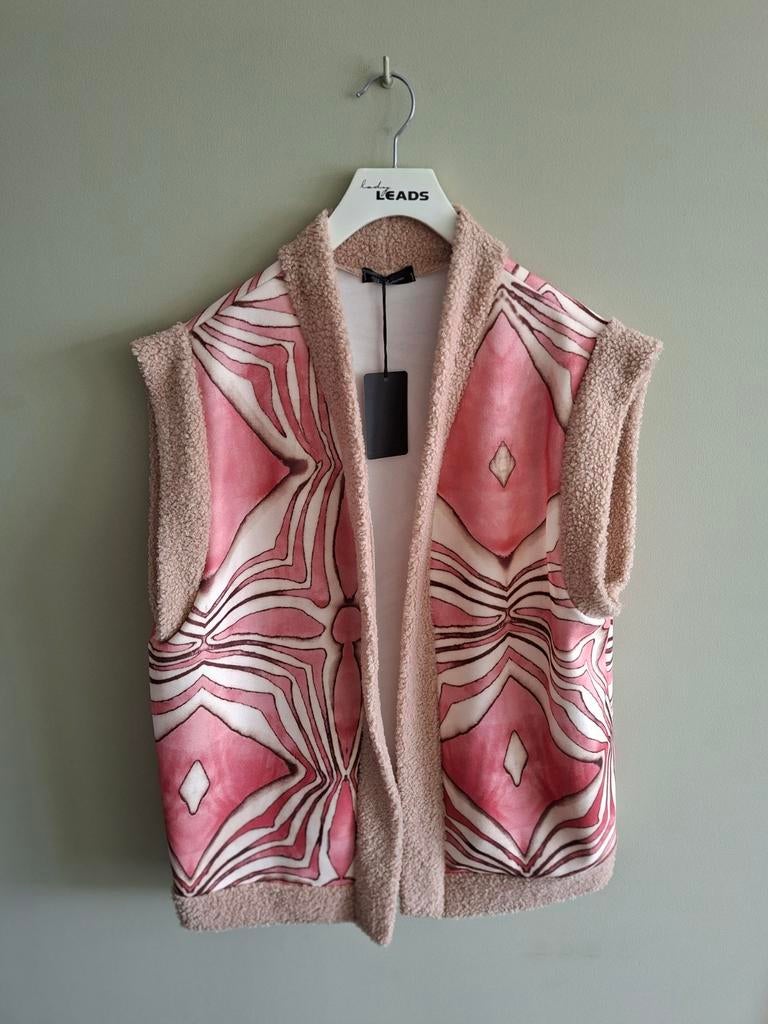 Leuk gilet ecru beige roze tm maat 48, Ophalen of Verzenden, Zo goed als nieuw, Roze, Jasje of Colbert