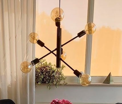 Moderne hanglamp, Huis en Inrichting, Lampen | Hanglampen, Zo goed als nieuw, 50 tot 75 cm, Metaal, Ophalen
