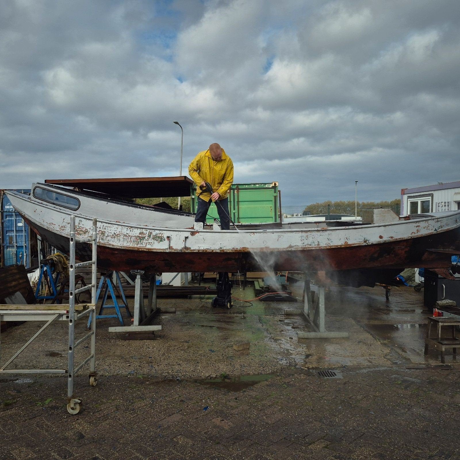 Mooi model zalmschouw Vlet platbodem project - Bodem in de, Gebruikt, Staal, Diesel, Ophalen of Verzenden