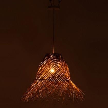 J-Line rieten hanglamp, Ophalen, Zo goed als nieuw, 50 tot 75 cm