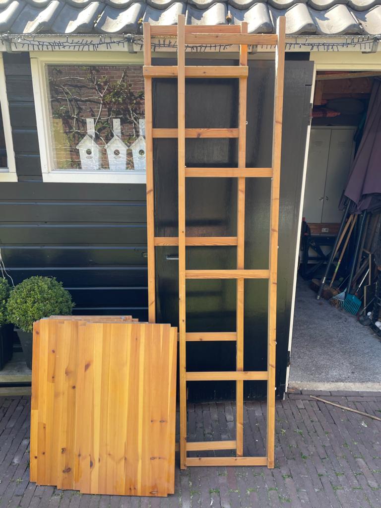 Ivar stellingkast 2,25 m met 5 gelakte planken, Ophalen, Gebruikt